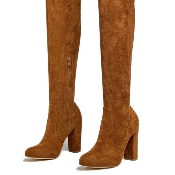 Chestnut Over The Knee Thigh High Boots - Picture 5 of 7